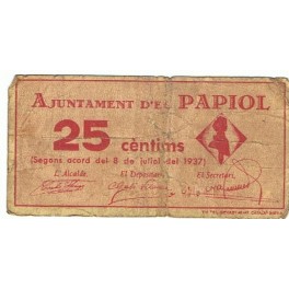 PAPIOL 25 CÉNTIMOS 1937
